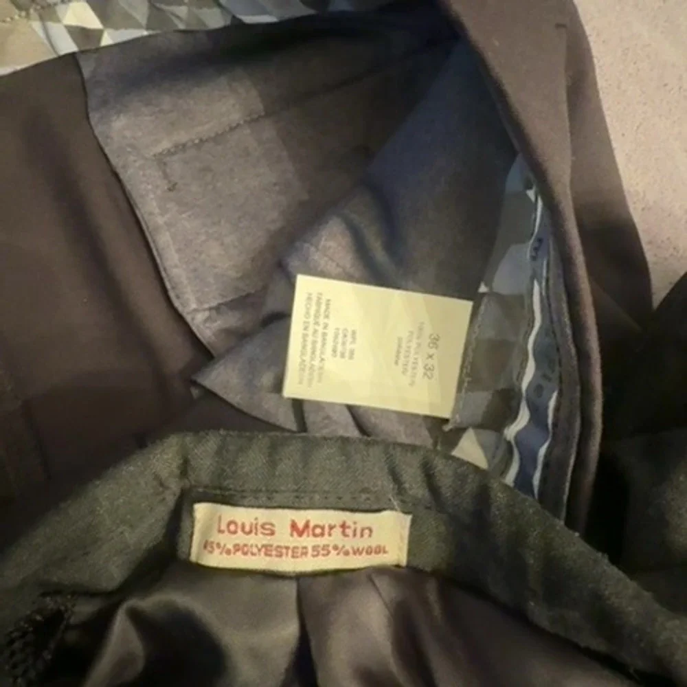 Louis Martin Suit Men Large Grey Two Button Classic Formal Business Set